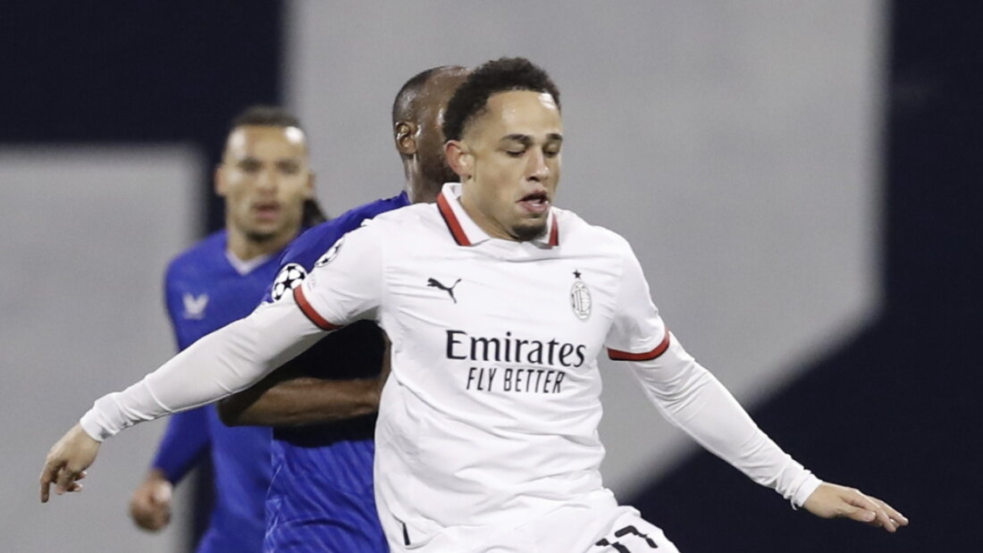 Noah Okafor spielte zuletzt letzte Woche für Milan - in der Champions League gegen Dinamo Zagreb 20250204062708955.jpg